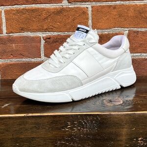 Axel Arigato Genesis Runner White Sneaker with Gray Logo Print